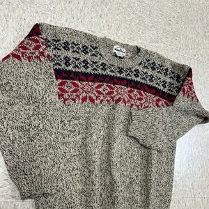 Eddie Bauer Legends Wool Sweater with Nordic Fair Isle pattern